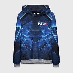 Толстовка-худи мужская Mass Effect: Blue Armor N7, цвет: 3D-меланж