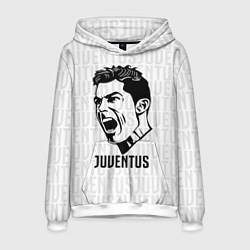 Толстовка-худи мужская Juve Ronaldo, цвет: 3D-белый