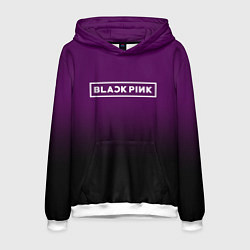 Толстовка-худи мужская Black Pink: Violet Gradient, цвет: 3D-белый