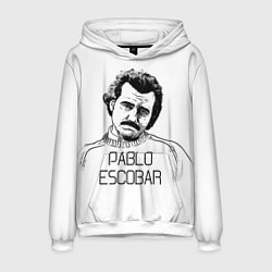 Толстовка-худи мужская Pablo Escobar, цвет: 3D-белый