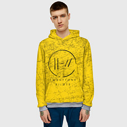 Толстовка-худи мужская 21 Pilots: Yellow Grunge, цвет: 3D-меланж — фото 2