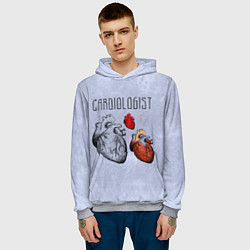 Толстовка-худи мужская Cardiologist, цвет: 3D-меланж — фото 2