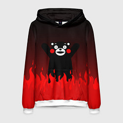 Толстовка-худи мужская Kumamon: Hell Flame, цвет: 3D-белый