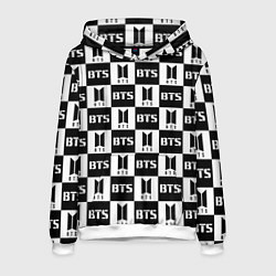 Толстовка-худи мужская BTS B&W, цвет: 3D-белый