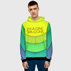 Толстовка-худи мужская Imagine Dragons: Lime Colour, цвет: 3D-черный — фото 2