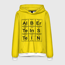 Толстовка-худи мужская Альберт Эйнштейн, цвет: 3D-белый