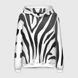 Толстовка-худи мужская Африканская зебра цвета 3D-белый — фото 1