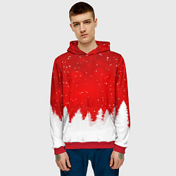 Толстовка-худи мужская Christmas pattern, цвет: 3D-красный — фото 2