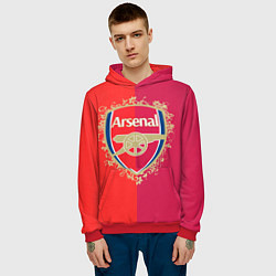 Толстовка-худи мужская FC Arsenal - emblem, цвет: 3D-красный — фото 2