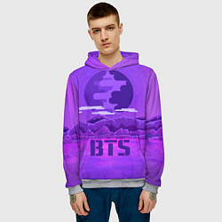 Толстовка-худи мужская BTS: Violet Mountains, цвет: 3D-меланж — фото 2