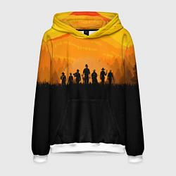 Толстовка-худи мужская Red Dead Redemption: Orange Sun, цвет: 3D-белый