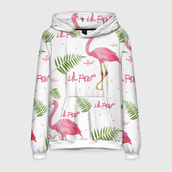 Толстовка-худи мужская Lil Peep: Pink Flamingo, цвет: 3D-белый