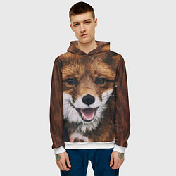 Толстовка-худи мужская Лисичка, цвет: 3D-белый — фото 2