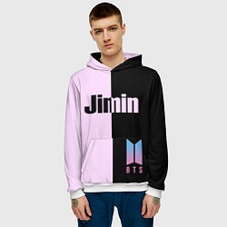 Толстовка-худи мужская BTS Jimin, цвет: 3D-белый — фото 2