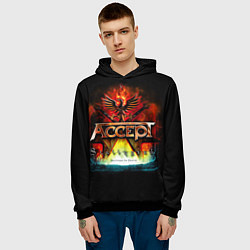 Толстовка-худи мужская Accept: Flame Eagle, цвет: 3D-черный — фото 2
