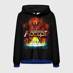 Толстовка-худи мужская Accept: Flame Eagle, цвет: 3D-синий