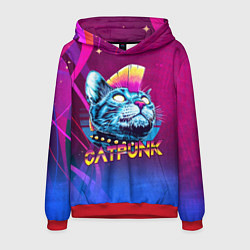 Толстовка-худи мужская Котопанк, цвет: 3D-красный