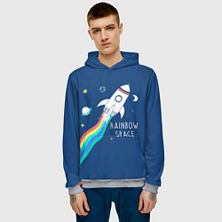 Толстовка-худи мужская Rainbow Space, цвет: 3D-меланж — фото 2