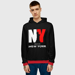 Толстовка-худи мужская New York City, цвет: 3D-красный — фото 2