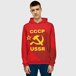 Толстовка-худи мужская СССР - серп молот, цвет: 3D-красный — фото 2