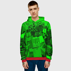 Толстовка-худи мужская Minecraft game characters, цвет: 3D-красный — фото 2