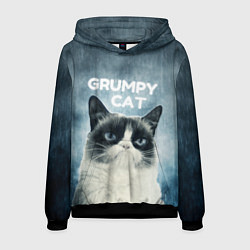 Толстовка-худи мужская Grumpy Cat, цвет: 3D-черный