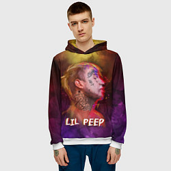 Толстовка-худи мужская Lil Peep ART, цвет: 3D-белый — фото 2