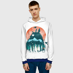 Толстовка-худи мужская Лесной Тоторо, цвет: 3D-синий — фото 2
