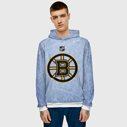 Толстовка-худи мужская Boston Bruins: Hot Ice, цвет: 3D-белый — фото 2
