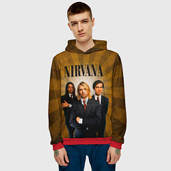 Толстовка-худи мужская Nirvana, цвет: 3D-красный — фото 2