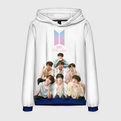 Толстовка-худи мужская Take love BTS, цвет: 3D-синий