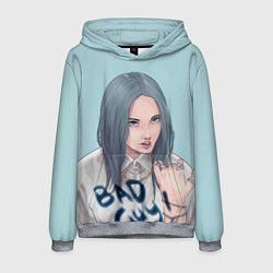 Толстовка-худи мужская Billie Eilish: Bad Guy, цвет: 3D-меланж