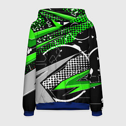 Толстовка-худи мужская Black and green corners, цвет: 3D-синий