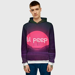 Толстовка-худи мужская Lil peepLogo, цвет: 3D-белый — фото 2