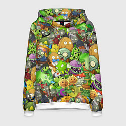 Толстовка-худи мужская PLANTS VS ZOMBIES, цвет: 3D-белый