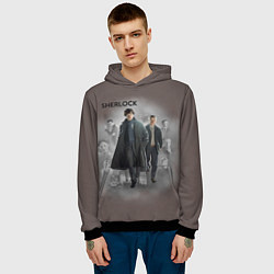 Толстовка-худи мужская Sherlock, цвет: 3D-черный — фото 2