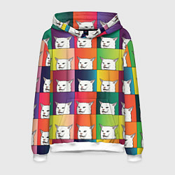 Толстовка-худи мужская Woman Yelling at Cat, цвет: 3D-белый