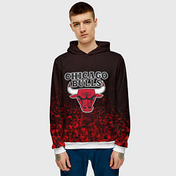 Толстовка-худи мужская CHICAGO BULLS, цвет: 3D-белый — фото 2