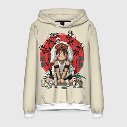 Толстовка-худи мужская Princess Mononoke, цвет: 3D-белый