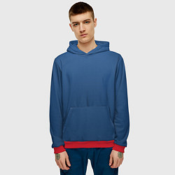 Толстовка-худи мужская 19-4052 Classic Blue, цвет: 3D-красный — фото 2