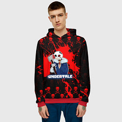 Толстовка-худи мужская UNDERTALE, цвет: 3D-красный — фото 2