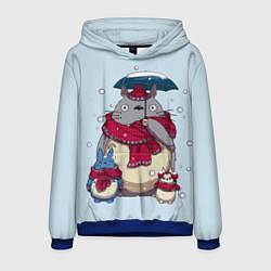 Толстовка-худи мужская Мой сосед Тоторо, цвет: 3D-синий
