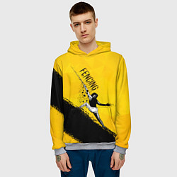 Толстовка-худи мужская Fencing, цвет: 3D-меланж — фото 2