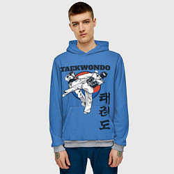 Толстовка-худи мужская Taekwondo, цвет: 3D-меланж — фото 2