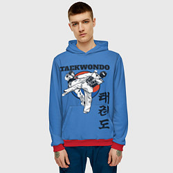 Толстовка-худи мужская Taekwondo, цвет: 3D-красный — фото 2
