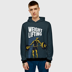 Толстовка-худи мужская Wheight lifting, цвет: 3D-черный — фото 2