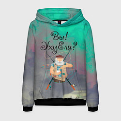 Толстовка-худи мужская Рыбак, цвет: 3D-черный