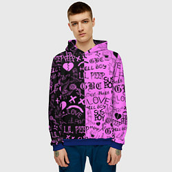 Толстовка-худи мужская LIL PEEP LOGOBOMBING, цвет: 3D-синий — фото 2