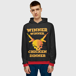 Толстовка-худи мужская Winner Chicken Dinner, цвет: 3D-красный — фото 2