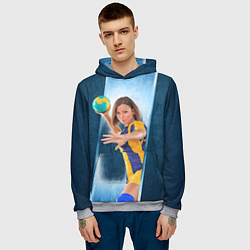 Толстовка-худи мужская Гандболистка, цвет: 3D-меланж — фото 2